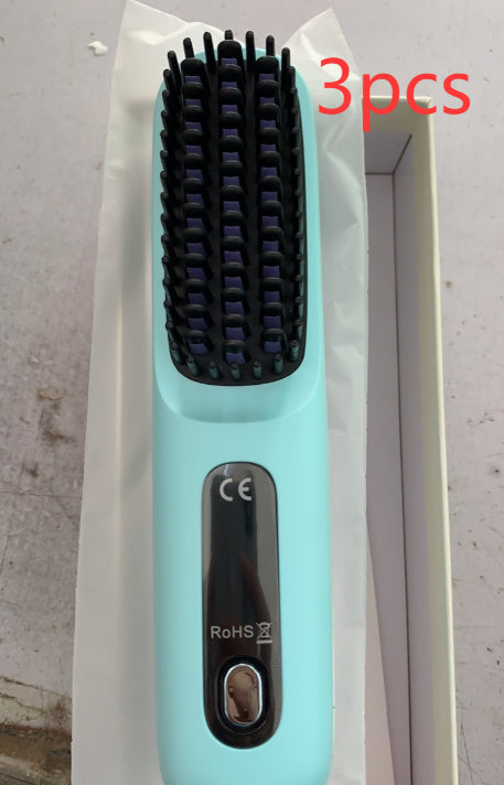 Wireless hair straightener brush for smooth hair