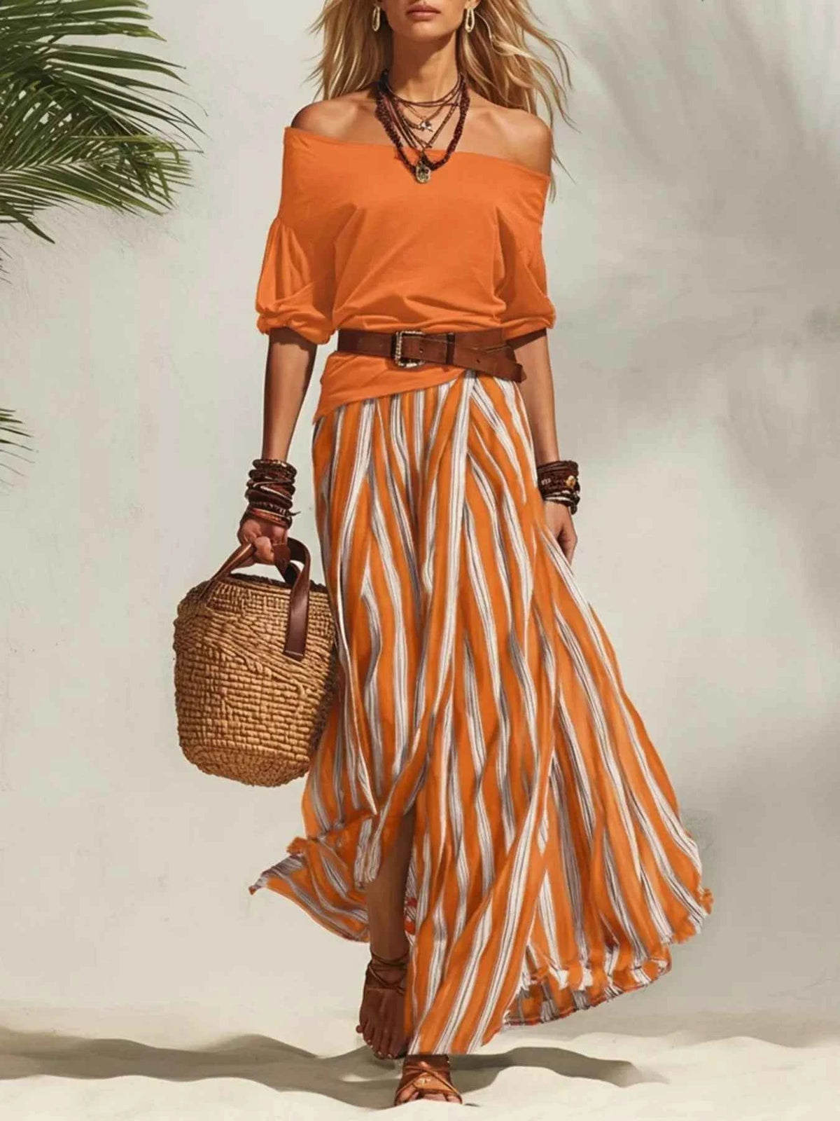 Stylish Off Shoulder Maxi Skirt Set for Effortless Fashion