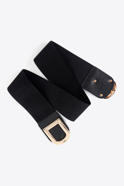 Double D Buckle PU Belt double buckle detail