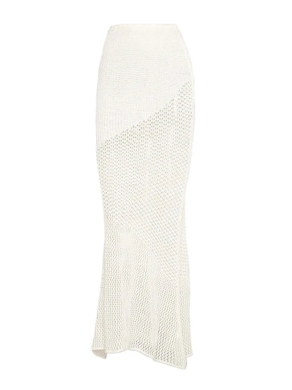 Tied Long Sleeve Cover Up Set openwork design