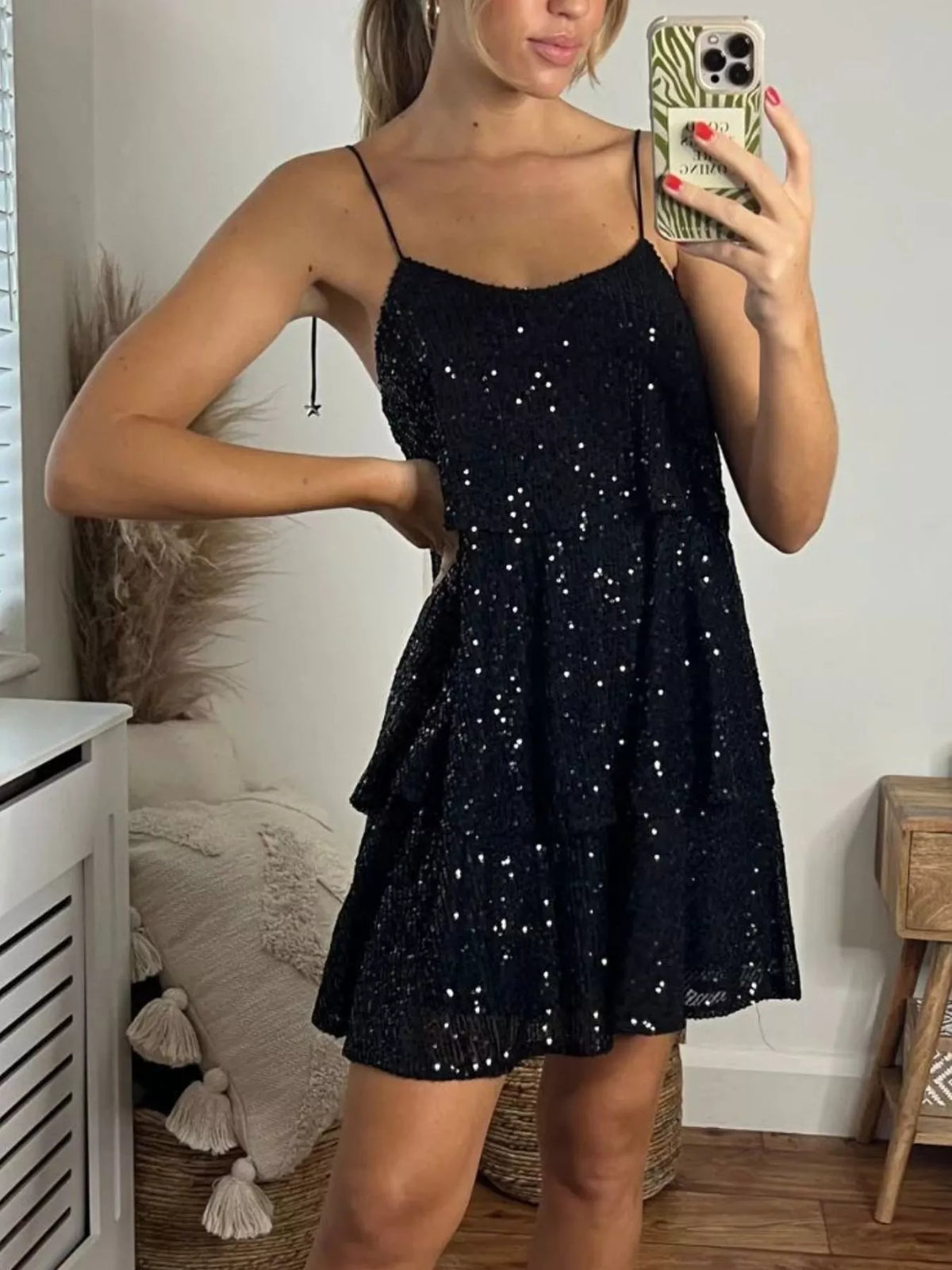 Plus size sequin mini dress evening outfit