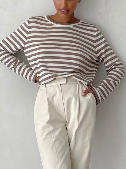 Striped Long Sleeve Sweater styled outfit