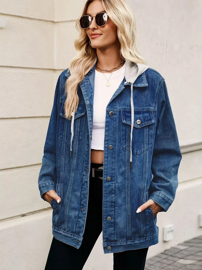 Oversized Button Up Denim Jacket casual style