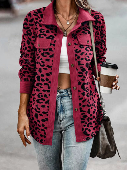 Plus Size Leopard Print Jacket leopard print design