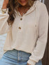 Casual Waffle Knit Hoodie waffle knit texture