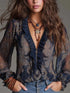 Plus Size Paisley Print Blouse women&
