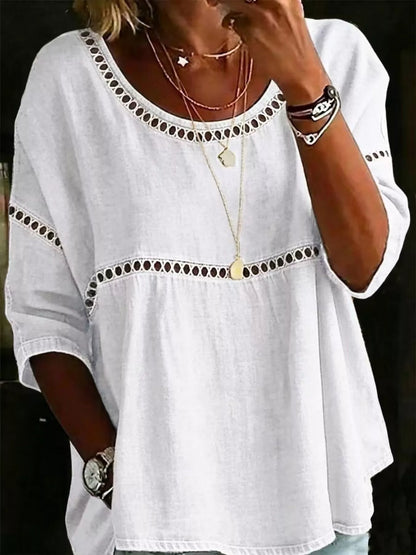 Plus Size Hollow Out Top hollow-out design
