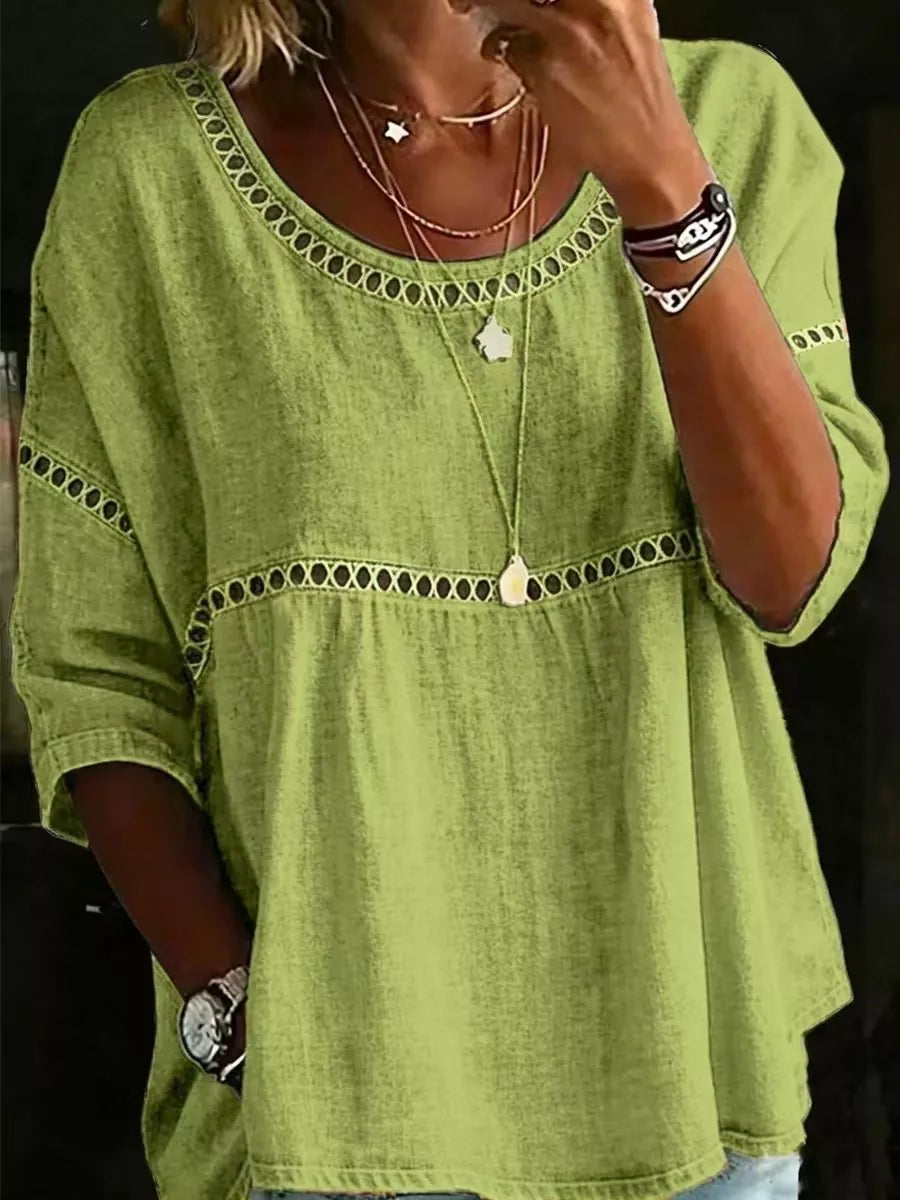 Plus Size Hollow Out Top hollow-out design