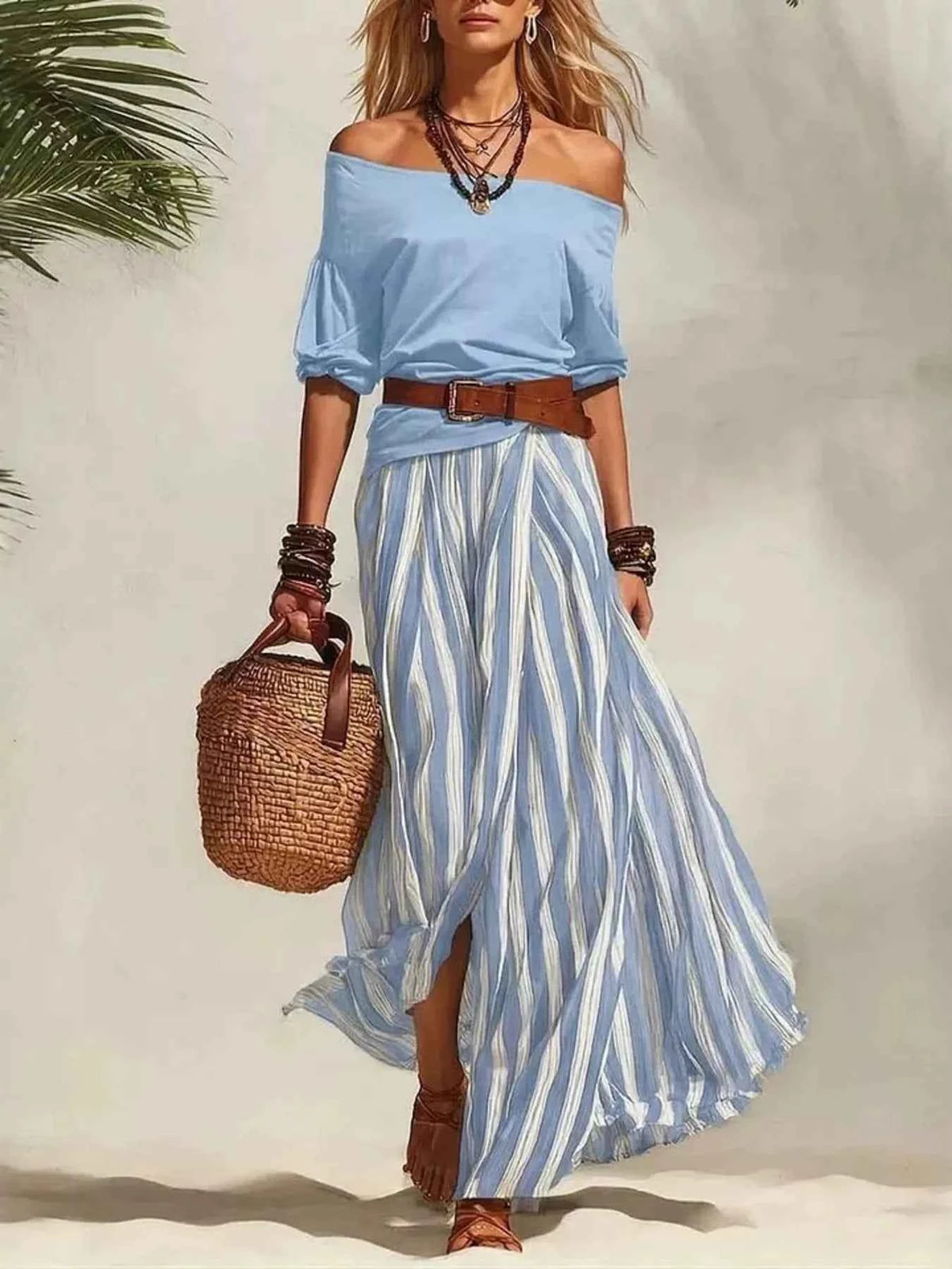 Stylish Off Shoulder Maxi Skirt Set for Effortless Fashion