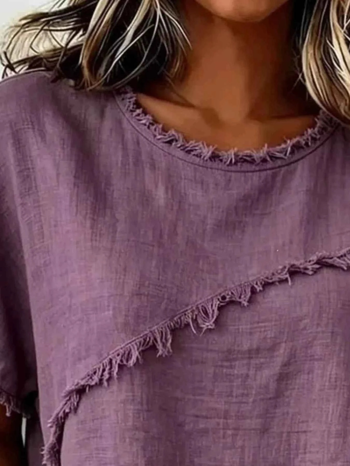 Upgrade Your Look with Our Plus Size Frayed Hem Top for Effortless Chic