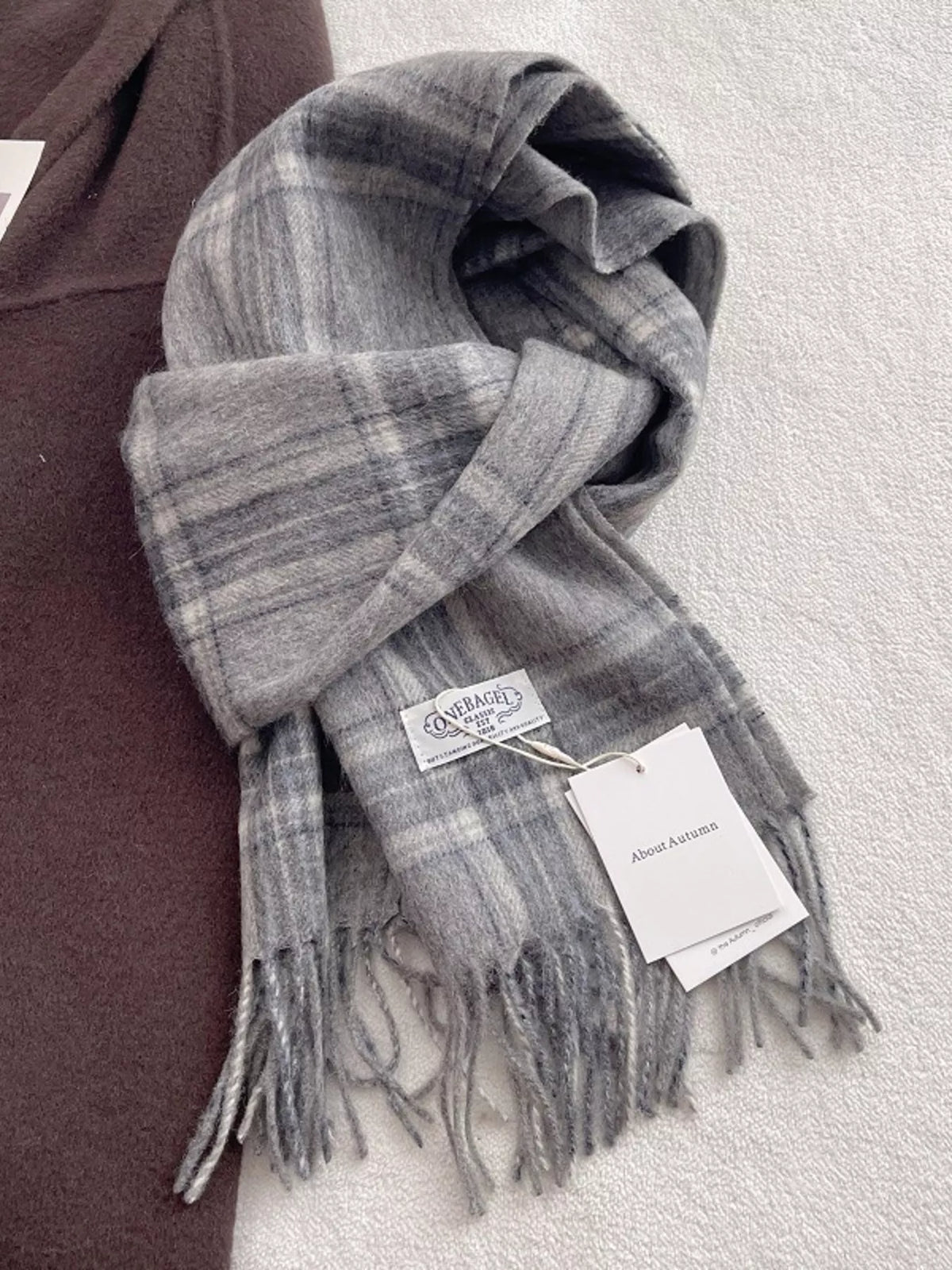 100 Wool Plaid Fringe Scarf wool fabric