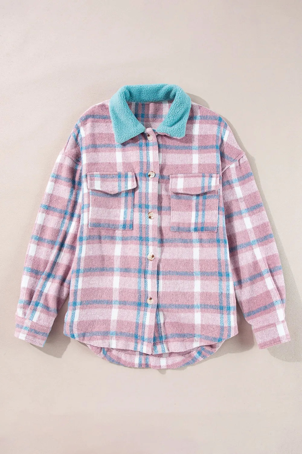 Stylish Plaid Shacket with Pockets plaid pattern