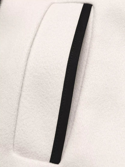 Contrast Trim Double-Breasted Jacket women&