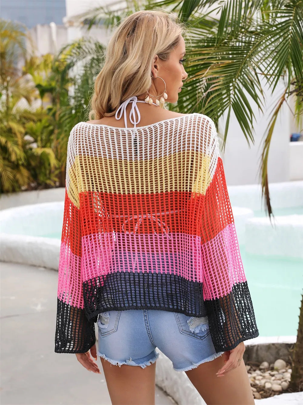 Angel Wings Openwork Cover Up sheer style