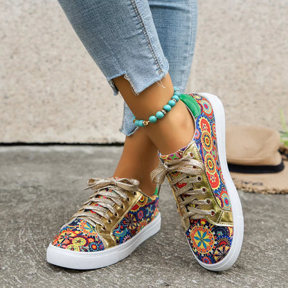 Printed Round Toe Sneakers casual footwear