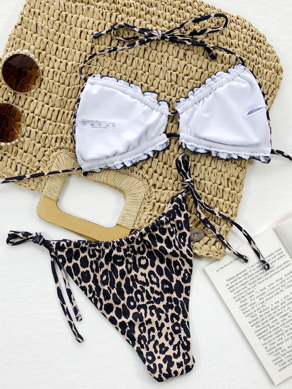 Frill Halter Neck Bikini Set – Women&