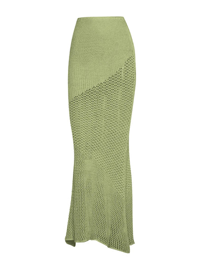 Tied Long Sleeve Cover Up Set openwork design