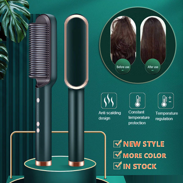 2-in-1 hair straightener and curling comb styling tool