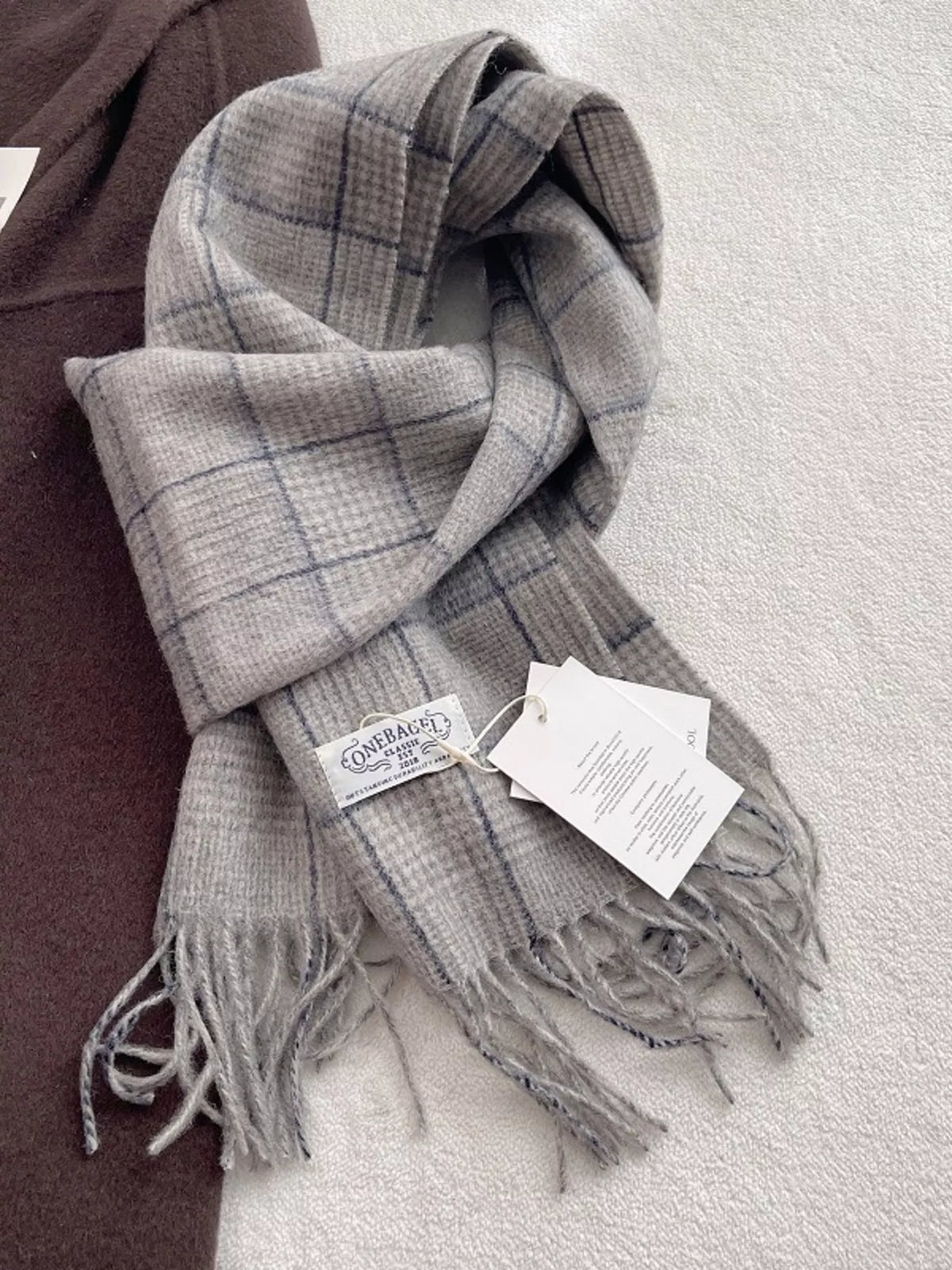 100 Wool Plaid Fringe Scarf wool fabric