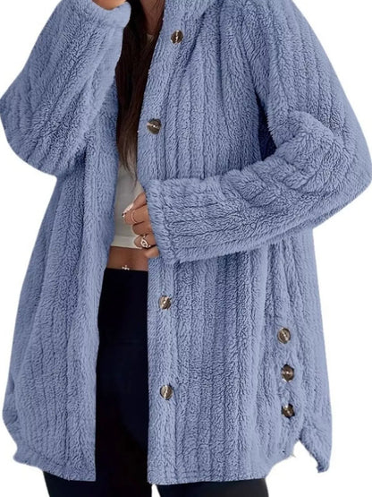 Plus Size Fleece Hooded Jacket women&