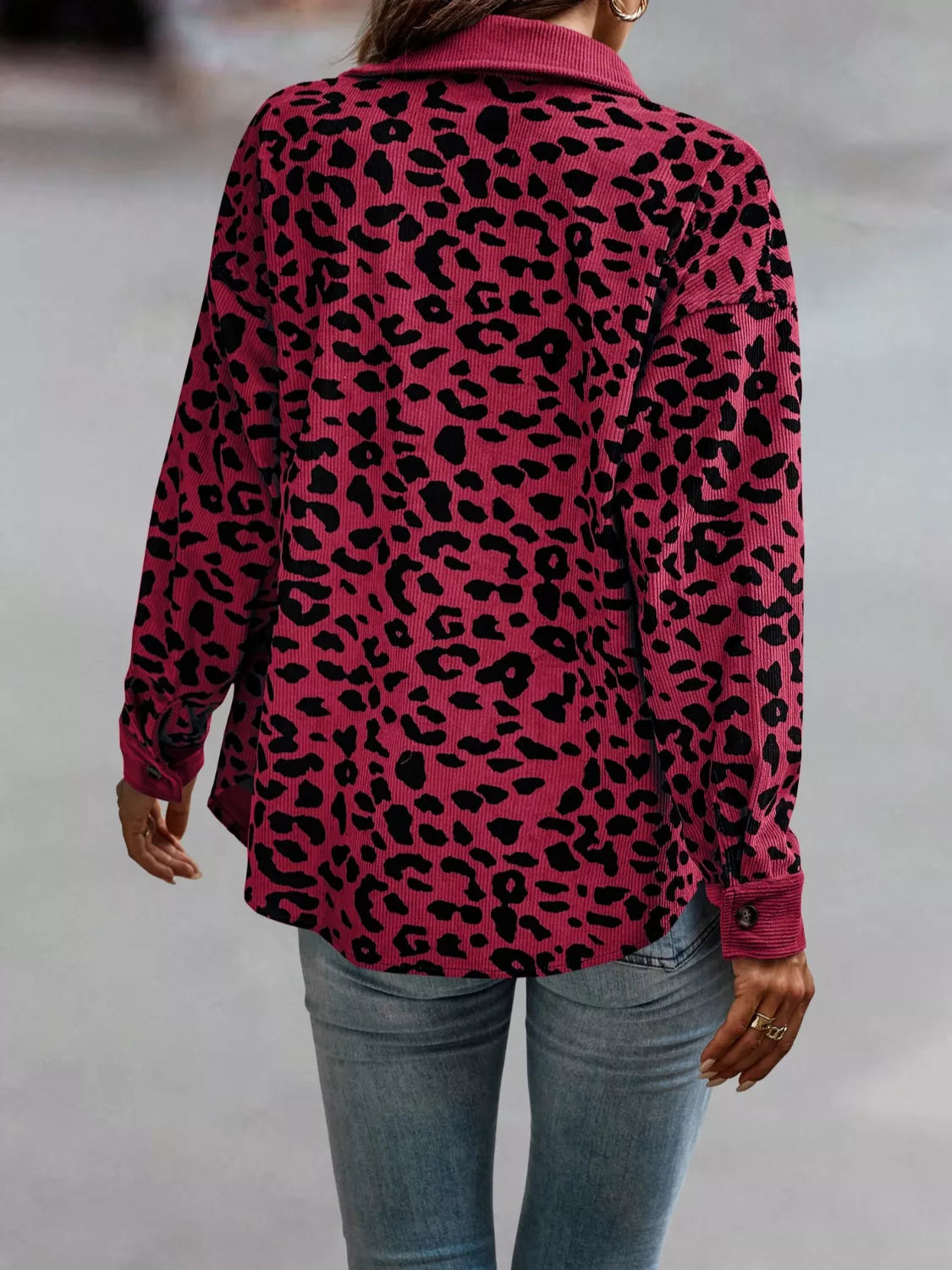 Plus Size Leopard Print Jacket leopard print design