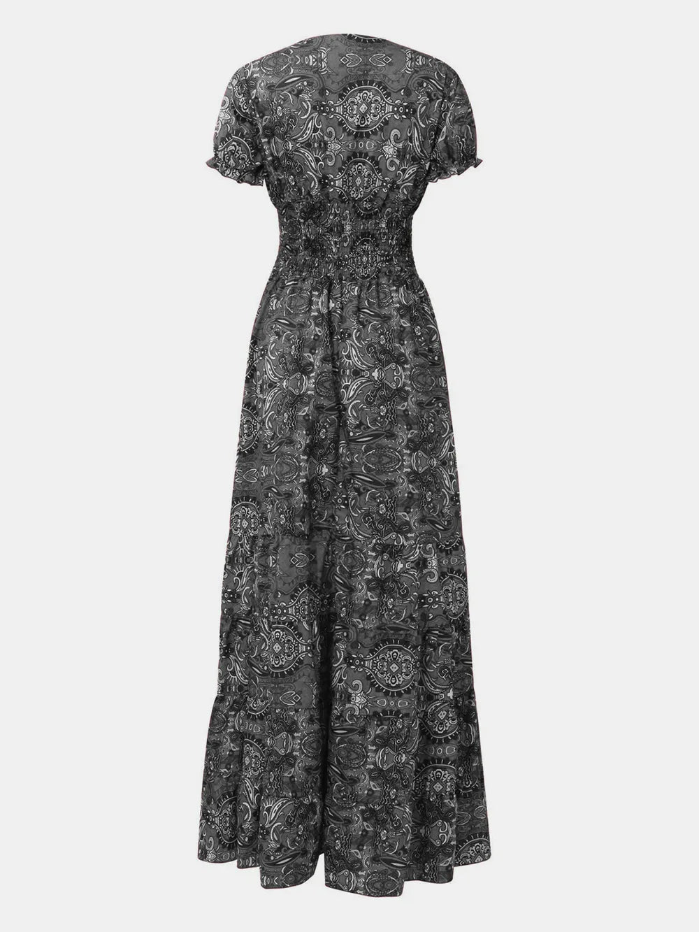 Smocked v-neck short sleeve dress smocked detail