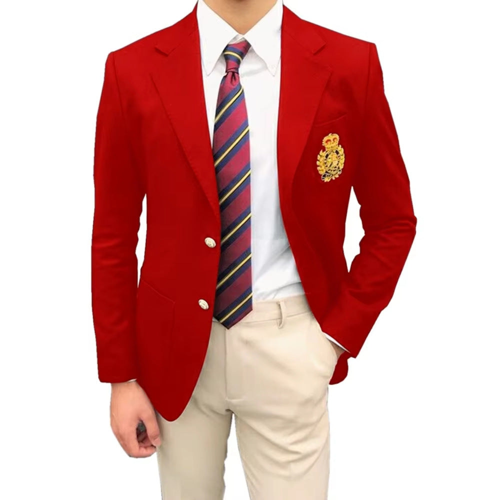 Mens slim fit suit Korean-style business outfit