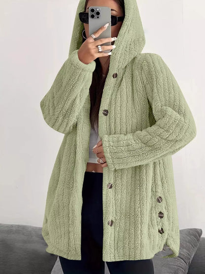Plus Size Fleece Hooded Jacket women&