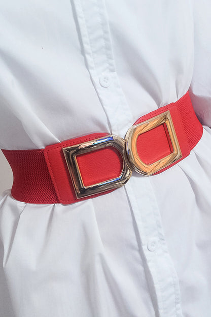 Double D Buckle PU Belt double buckle detail