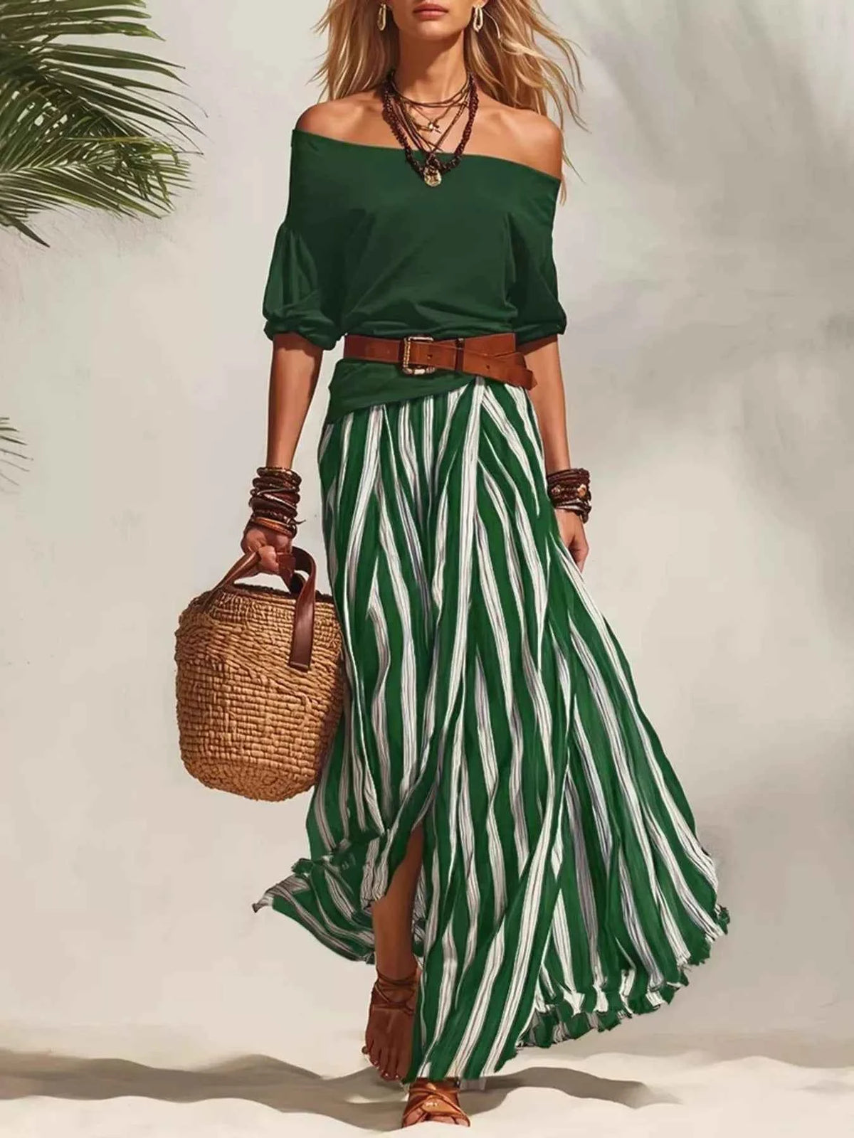 Stylish Off Shoulder Maxi Skirt Set for Effortless Fashion