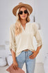 V-Neck Roll-Tap Sleeve Blouse casual outfit