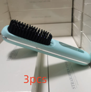 Wireless hair straightener brush for smooth hair