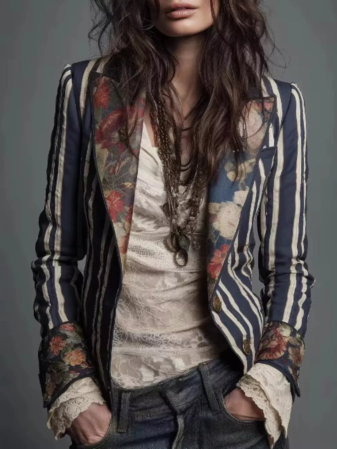 Slim Fit Floral Blazer – Women&