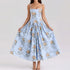 Elegant Summer Flared Strap Dress – Floral Style showcasing flared design and stunning floral patterns for summer elegance.