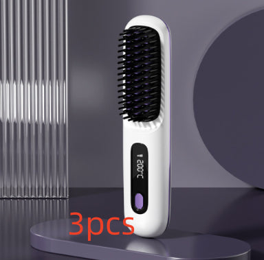 Wireless hair straightener brush for smooth hair