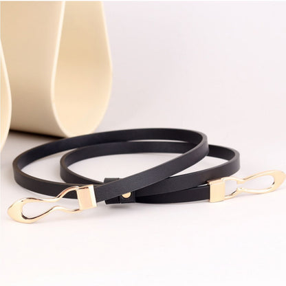Stylish Skinny Leather Belt – Women&