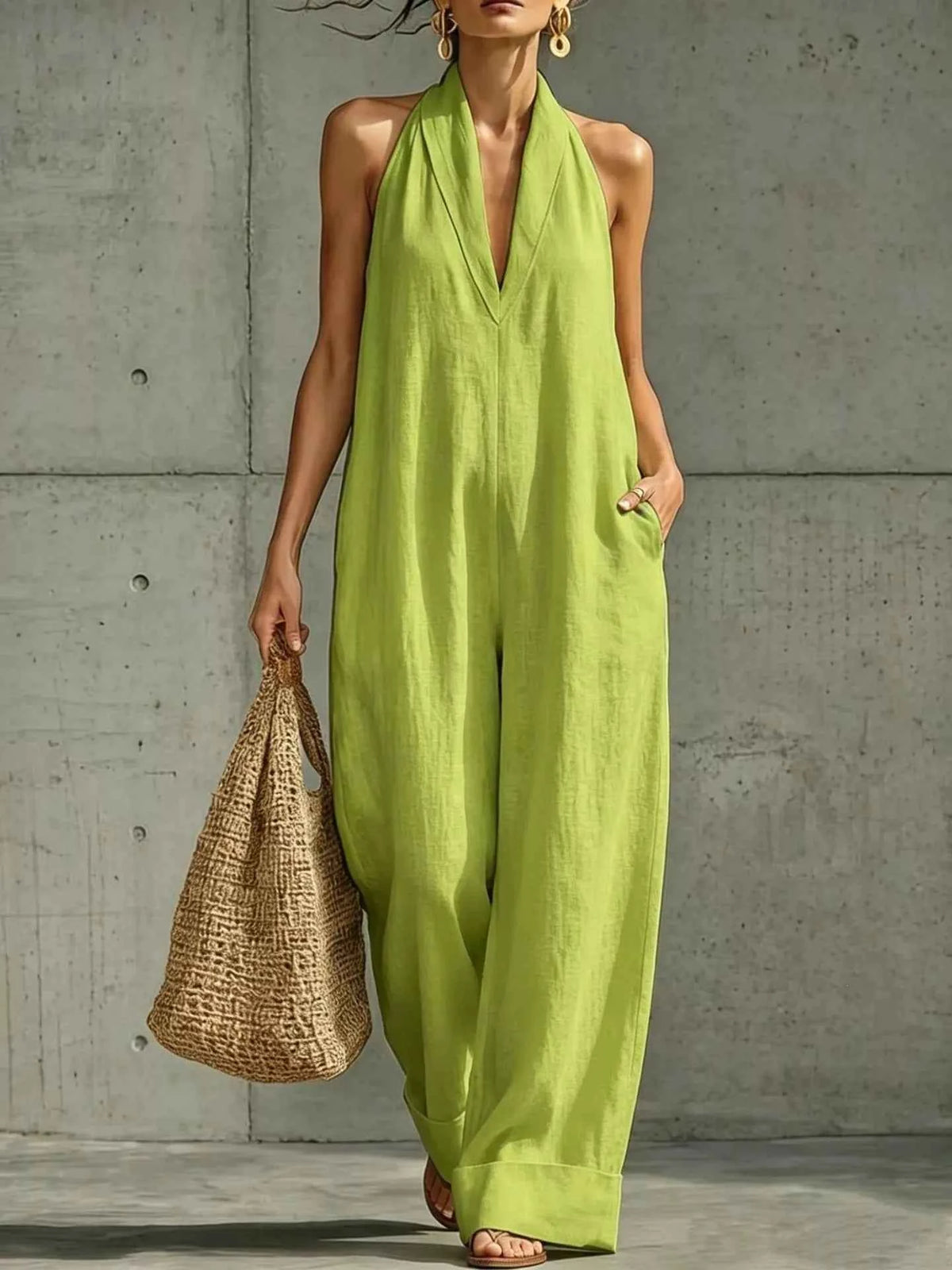 Elegant Plus Size Halter Jumpsuit: Effortless Style and Confidence for Every Occasion