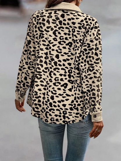 Plus Size Leopard Print Jacket leopard print design