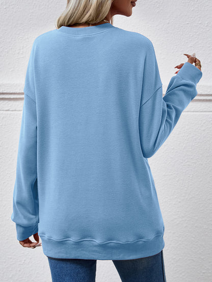 Dropped Shoulder Sweatshirt with Pockets dropped shoulder design