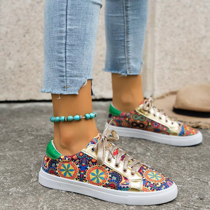 Printed Round Toe Sneakers casual footwear