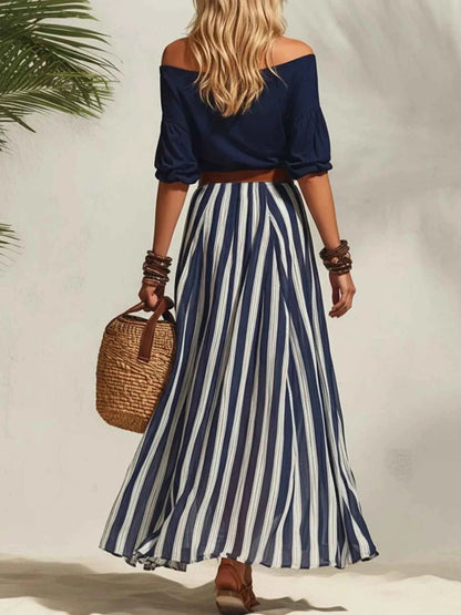 Stylish Off Shoulder Maxi Skirt Set for Effortless Fashion