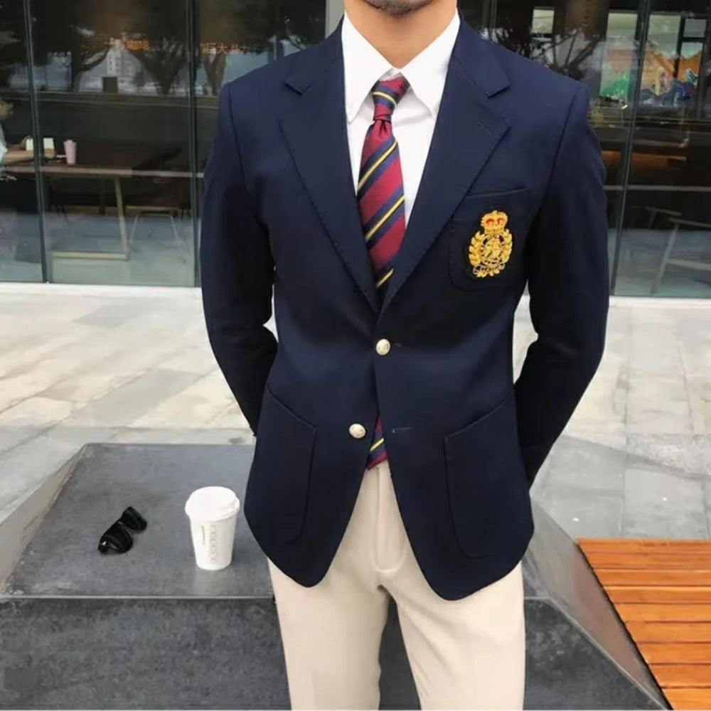 Mens slim fit suit Korean-style business outfit