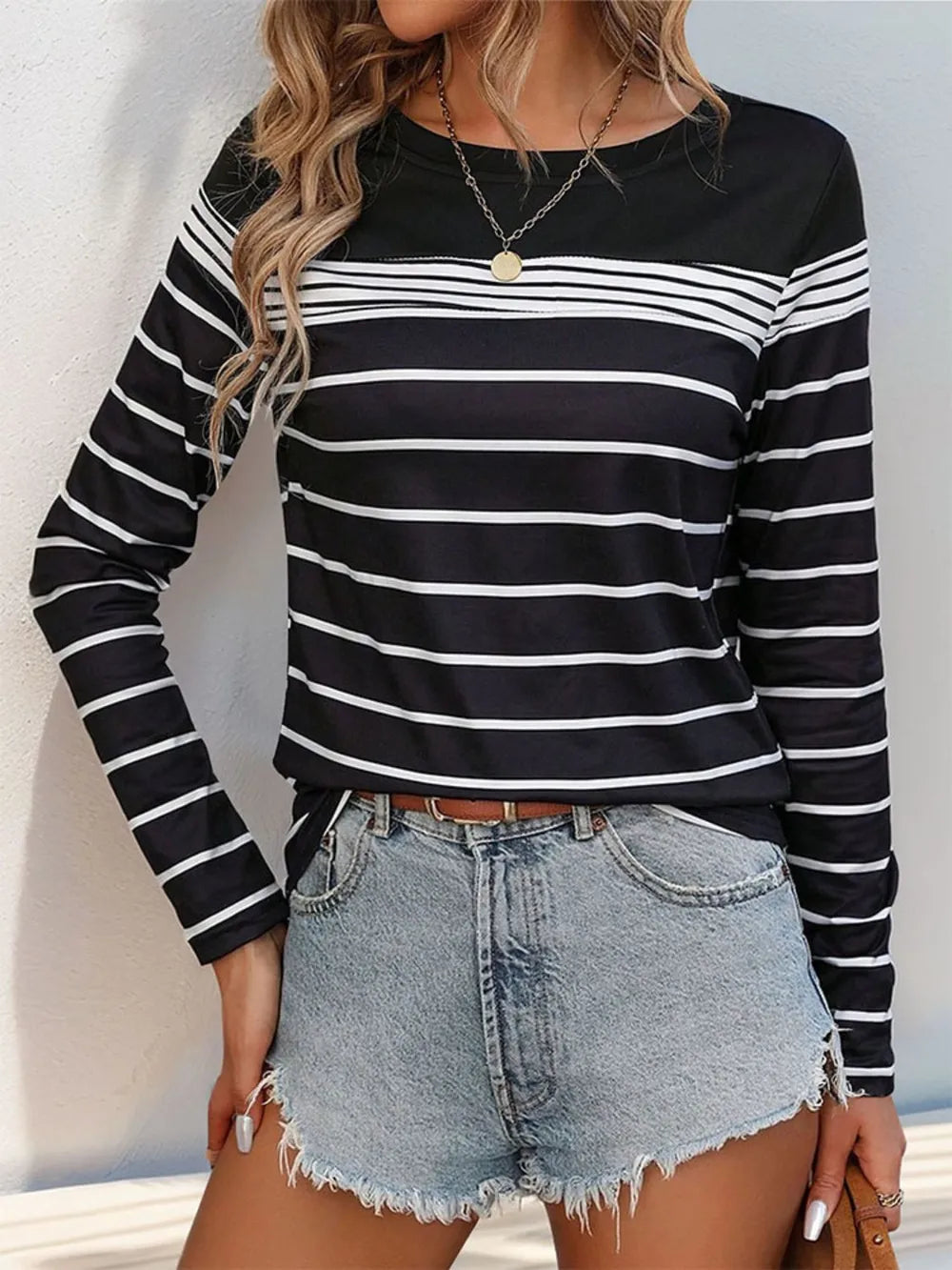 Classic Striped Long Sleeve T-Shirt casual outfit