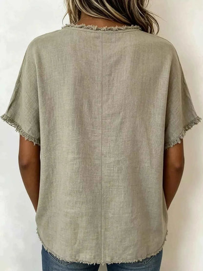 Upgrade Your Look with Our Plus Size Frayed Hem Top for Effortless Chic