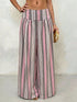 High-Waisted Striped Wide-Leg Pants in pink and green stripes, featuring a wide-leg design and flattering high waist.