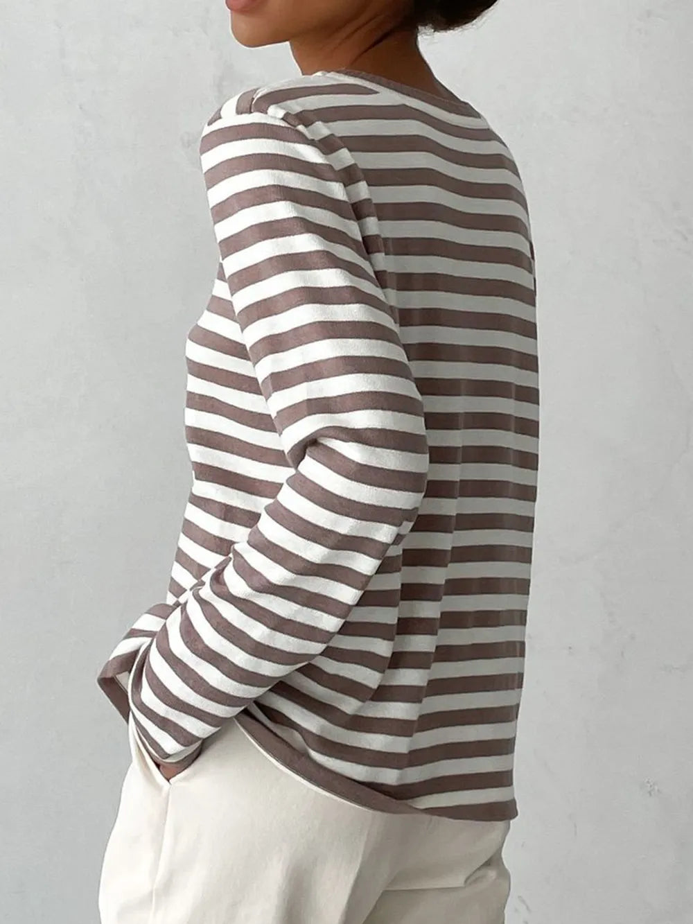 Striped Long Sleeve Sweater styled outfit