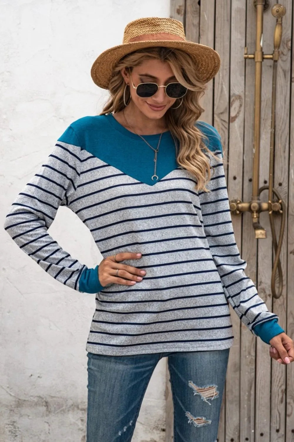 Striped Long Sleeve T-Shirt long sleeve detail