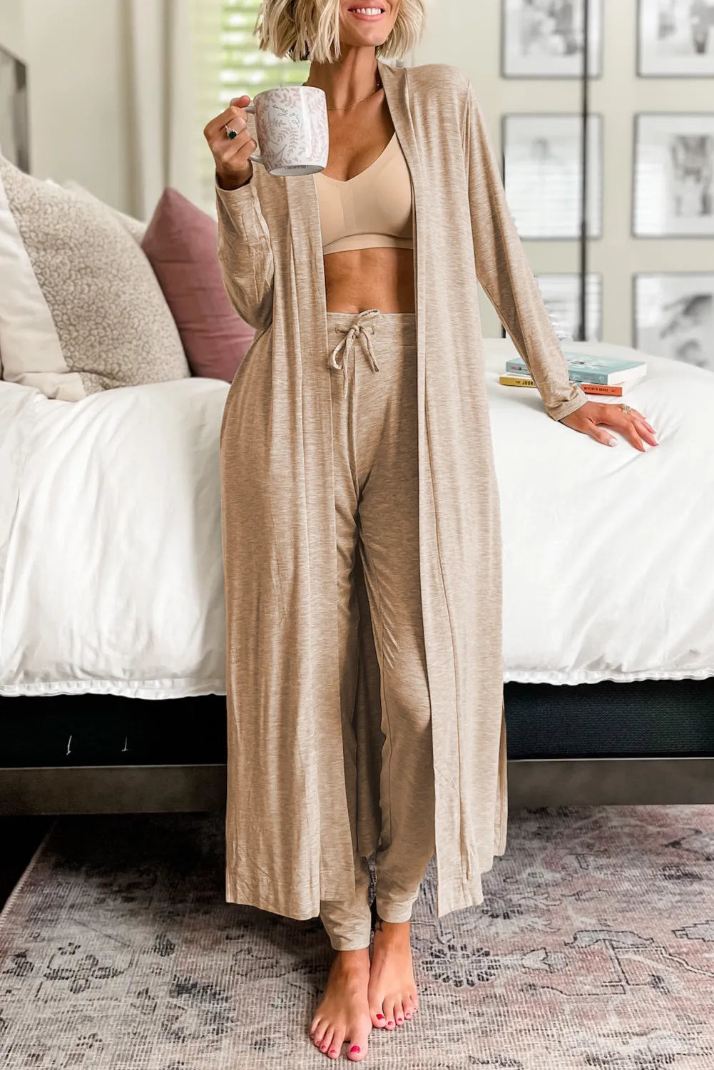Long Sleeve Cardigan Pants Lounge Set women&