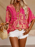 Printed V-Neck Half Sleeve Top printed design