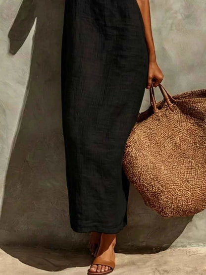 Elevate Your Wardrobe with Our Sleeveless Linen Maxi Dress